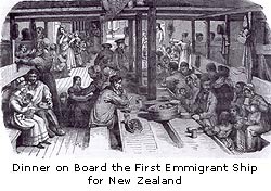 Dinner on board the first emmigrant ship for NZ
