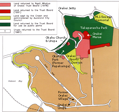 Detailed map of the Orakei Block